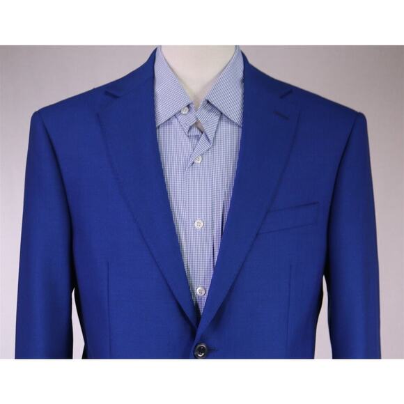 Michael Kors Bright Royal Blue 2-Btn Wool Woven Blazer Jacket 40R - Picture 3 of 9